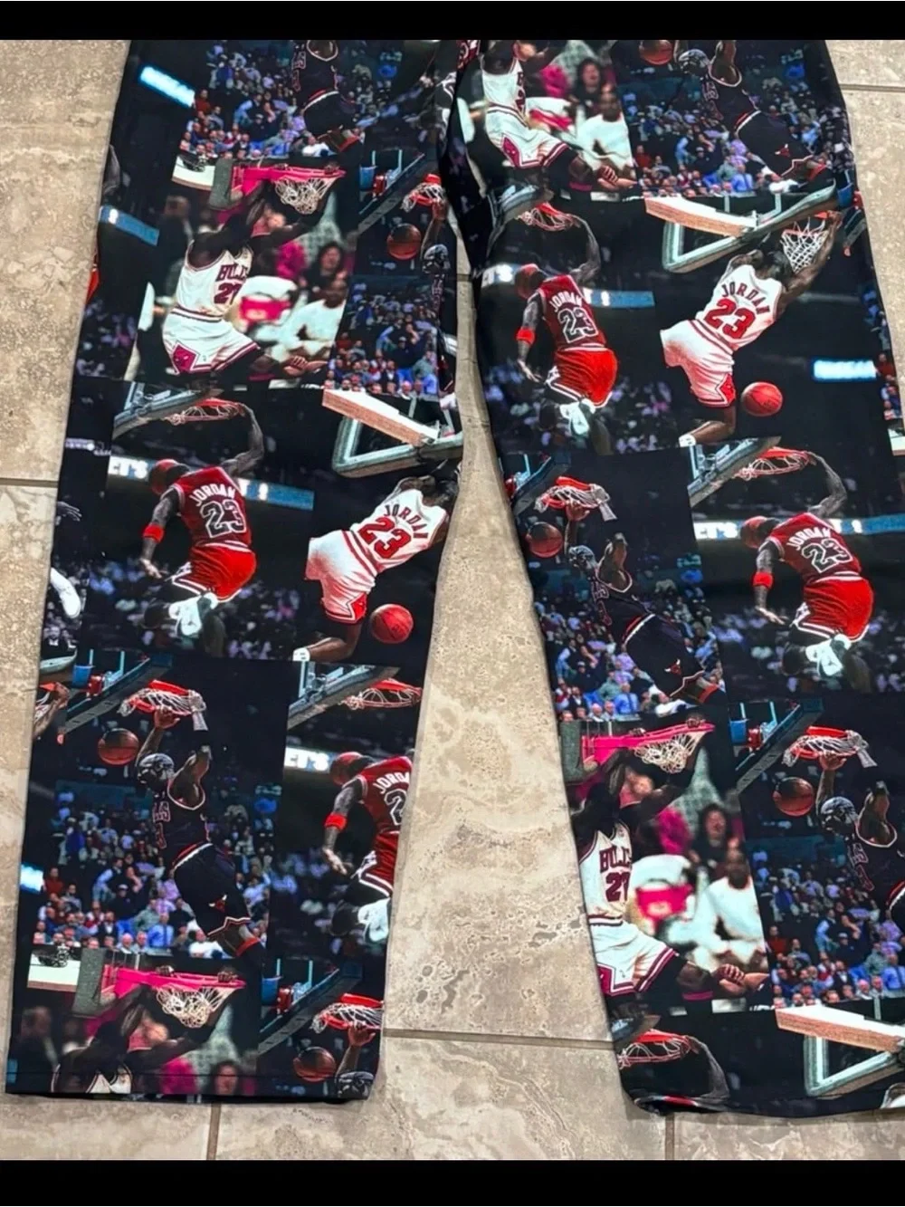 Jordan Flight Heritage All Over Photo Print Pants Mens 34 Black IQ5238-010 NEW